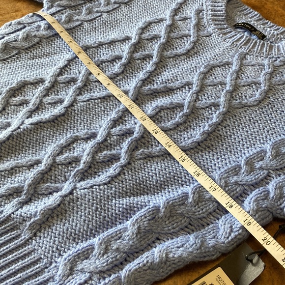 Light Blue Cableknit Sweater - Picture 7 of 10